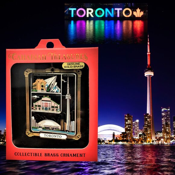 Toronto Canada Ornament Color Brass Landmarks - Picture 2 of 7